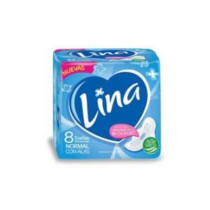 LINA TOALLITA NORMAL C/ALA x 8u